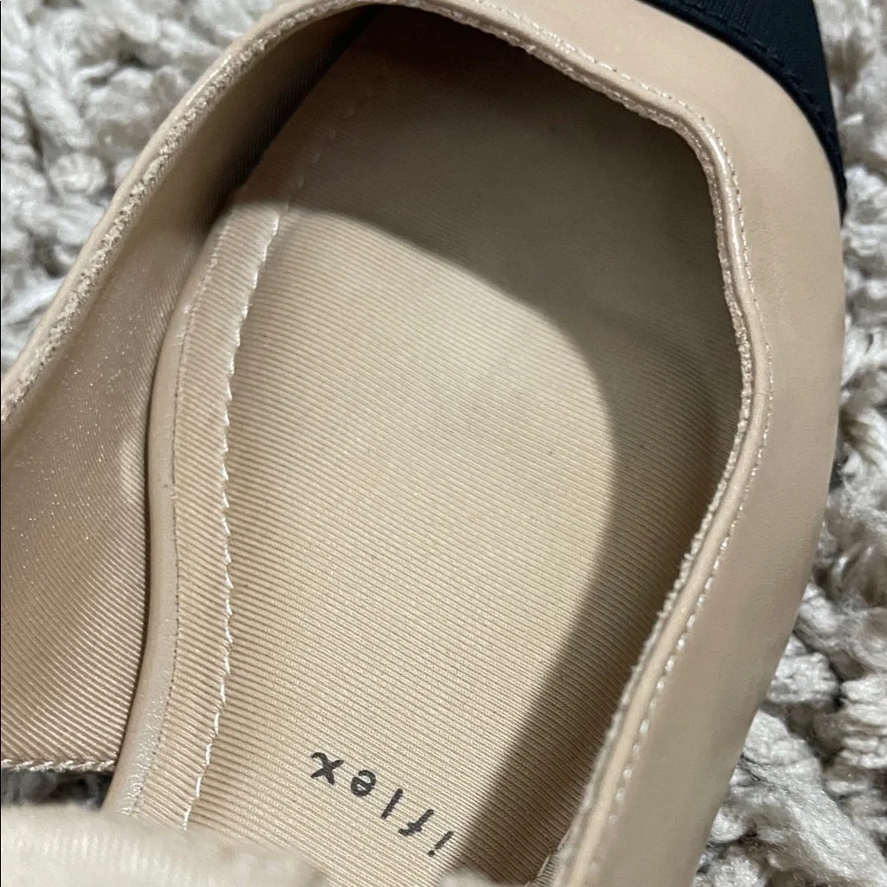 Anne Klein Beige and Black Flats - Picture 4 of 6